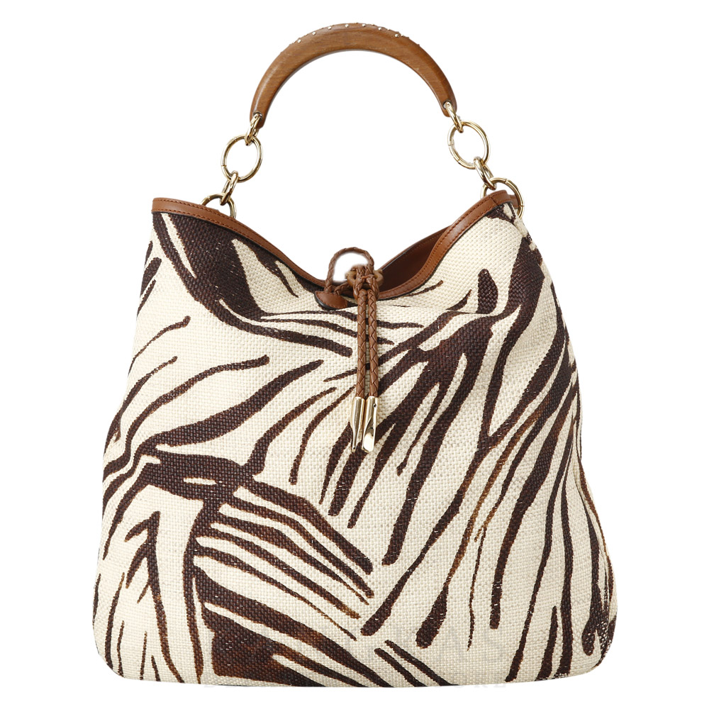 FERRAGAMO(USED)페레가모 시즌 우드 라탄 쇼퍼백